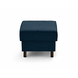 Lisa Design Jake - pouf en velours côtelé - pieds bois foncé