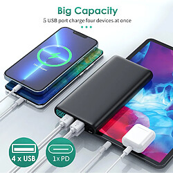 SANAG Batterie Externe 27000Mah,[Unique 5 Sorties & 0-100% Écran Lcd] Power Bank Haute Capacité Usb C Charge Rapide Chargeur Portable Compatible Avec Iphone 15 14 13 Pro Samsung S23 S22