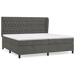 Maison Chic Lit Adulte - Lit simple Lit à sommier tapissier et matelas moelleux - Meuble de Chambre - Gris foncé 200x200cm Velours -MN75699