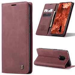 Etui en PU auto-absorbé rouge vin pour votre Xiaomi Redmi Note 9 Pro/Note 9 Pro Max/Note 9S