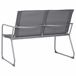 Acheter Maison Chic Salon de jardin 4 pcs - Table et chaises d'extérieur - Mobilier/Meubles de jardin Moderne Tissu et acier Gris -MN25681