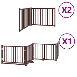 vidaXL Barrière pour chien porte pliable 8 panneaux bois de peuplier