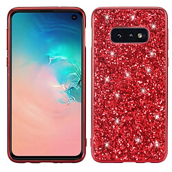 Wewoo étuis Coque Housse Étui de protection TPU antichoc en poudre pour paillettes pour Galaxy S10 (rouge)