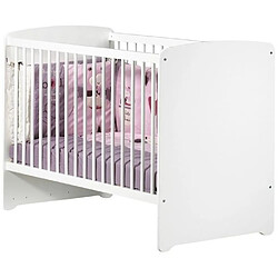 Baby Price Chambre bébé trio Basic coeur: lit 120x60, commode a langer et armoire - Babyprice - Blanc