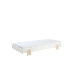 Mes Lot de 2 sommiers empilables 90x200 cm motif flèche blanc - STAACKY pas cher