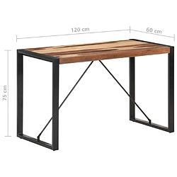 vidaXL Table à manger 120x60x75 cm Bois massif avec finition pas cher