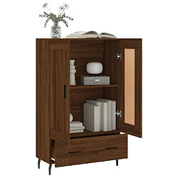 Avis vidaXL Buffet haut chêne marron 69,5x31x115 cm bois d'ingénierie