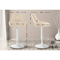 Non Tabouret de bar Milet simili cuir blanc