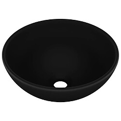 vidaXL Lavabo rond de salle de bain Noir mat 32,5x14 cm Céramique