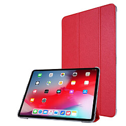 Etui en PU Texturé avec support tri-pliure rouge pour votre Apple iPad Pro 11 pouces (2021)