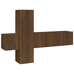 Maison Chic Ensemble de meubles TV 3 pcs | Banc TV Moderne pour salon | Meuble de Rangement - Chêne marron Bois d'ingénierie -MN79241