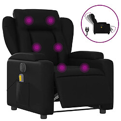 vidaXL Fauteuil de massage inclinable électrique noir similicuir