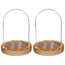 Graines Creatives 2 cloches en verre lumineuses 16,5 cm x Ø 12,5 cm