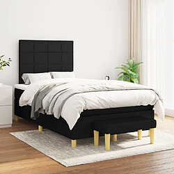 Maison Chic Lit Adulte - Lit simple Lit à sommier tapissier avec matelas moelleux - Meuble de Chambre - Noir 120x200 cm Tissu -MN14919