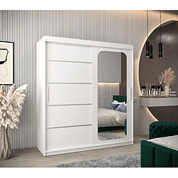 Abiks Meble Armoire PROMO V2 À Portes Coulissantes 200/180/62 2 Portes (Blanc/Blanc)