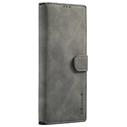 Etui en PU DG.MING style rétro, anti-rayures avec support gris pour votre Samsung Galaxy S22 Ultra 5G