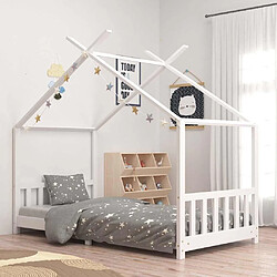 vidaXL Cadre de lit d'enfant Blanc Bois de pin massif 90 x 200 cm