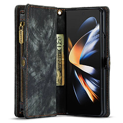 Etui en cuir fendu CASEME magnétique avec support et sangle pour votre Samsung Galaxy Z Fold4 5G - noir