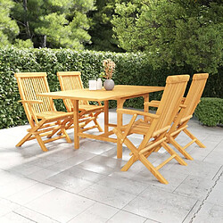 Maison Chic Salon de jardin 5 pcs - Table et chaises d'extérieur - Mobilier/Meubles de jardin Moderne Bois de teck massif -MN80854