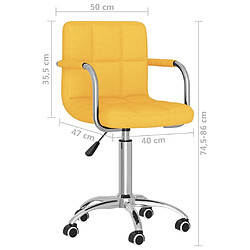 vidaXL Chaise pivotante de salle à manger Jaune moutarde Tissu pas cher