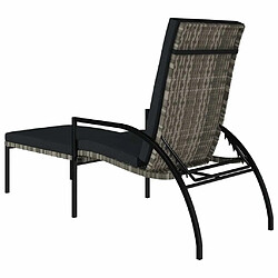 Maison Chic Lot de 2 Bain de soleil,Chaises longues avec repose-pied Résine tressée Gris -GKD25483 pas cher