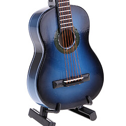 Avis instrument de musique fait main maison de poupée modèle de guitare en bois 1/8 échelle bleu