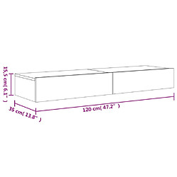 vidaXL Meubles TV avec éclairage LED 2 pcs blanc 60x35x15,5 cm pas cher