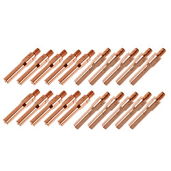 20pcs rouge cuivre gaz blindé soudure soudure soudeur buse de contact 1.4mm + 1.0mm