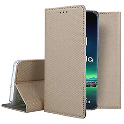 Htdmobiles Housse pour Motorola Edge 40 Neo - etui coque pochette portefeuille + verre trempe - OR MAGNET