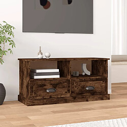 Maison Chic Meuble TV scandinave - Banc TV pour salon chêne fumé 93x35,5x45 cm bois d'ingénierie -MN99634