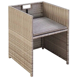 Avis vidaXL Chaises de jardin lot de 2 avec coussins Résine tressée Beige