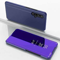 Wewoo Housse Coque Pour Huawei Honor 20 Pro Plating Mirror Flip et Left Flip Cover avec support Holster violet bleu