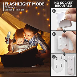 Acheter Universal Applique murale chambre enfant nuit lumière enfant avec détecteur de mouvement batterie LED USB rechargeable, amovible, pivotant enfant lumière nocturne bébé pour la chambre enfant, (blanc)