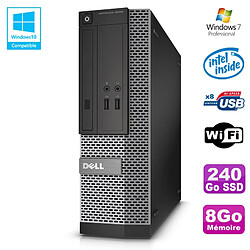 PC Dell Optiplex 3020 SFF Intel G3220 3GHz 8Go Disque 240Go SSD DVD Wifi W7 - Occasion