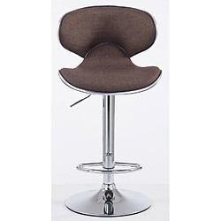 Decoshop26 Lot de 2 tabourets de bar pivotant design moderne en tissu marron support en métal chromé 10_0004266