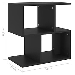 vidaXL Tables de chevet 2 pcs noir 50x30x51,5 cm bois d'ingénierie pas cher