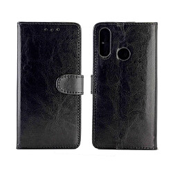 Wewoo Housse Coque Pour LG W30 Crazy Horse Texture de protection en cuir à rabat horizontal avec support et fentes cartes et portefeuille et cadre photo noir