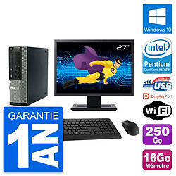 PC Dell 990 SFF Ecran 27" Intel G840 RAM 16Go Disque Dur 250Go Windows 10 Wifi - Occasion