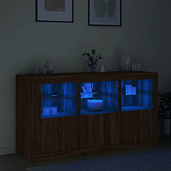 Acheter Maison Chic Commode Buffet - Meuble de rangement avec lumières LED chêne marron 123x37x67 cm -GKD30751