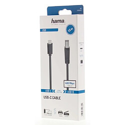 HAMA Câble USB-C, mâle USB-C - mâle USB-B, USB 2.0, 480 Mbit/s, 1,50 m