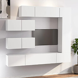 vidaXL Ensemble de meubles TV 7 pcs Blanc Bois d'ingénierie