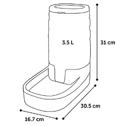 FLAMINGO Distributeur de nourriture pour animaux de compagnie Gris