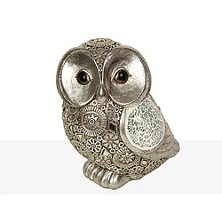 Figurine Décorative Romimex Argenté Résine Hibou 16 x 17 x 11 cm