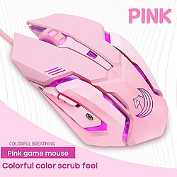 Universal 3200DPI Pink Game Office Mouse Girls Competition émettrice d'émission Mute Gamer Gamier Gaming Mouse pour PC