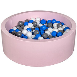 Velinda Piscine à balles Aire de jeu + 300 balles rose blanc,bleu,gris