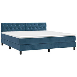 Avis Maison Chic Lit Adulte - Lit simple Lit à sommier tapissier et matelas moelleux - Meuble de Chambre - Bleu foncé 160x200cm Velours -MN99300