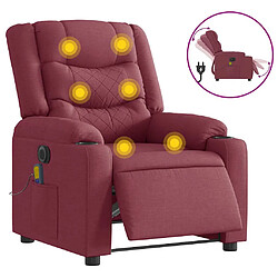 Avis vidaXL Fauteuil de massage inclinable électrique Rouge bordeaux Tissu