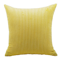 taie d'oreiller en velours côtelé de couleur unie canapé carré housse de coussin jaune