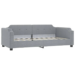 vidaXL Lit de repos sans matelas gris clair 90x190 cm tissu