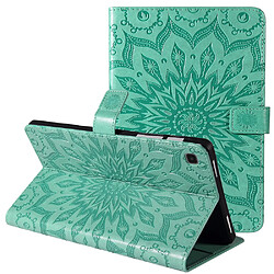 Etui en PU motif tournesol avec support vert pour votre Samsung Galaxy Tab A7 10.4 (2020)/T505/T500